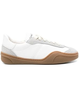 Acne Studios Panelled-Design Leather Sneakers - White