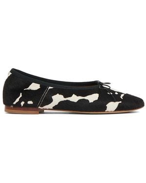 Mansur Gavriel Dream Ballerina Pony-Hair Ballet Flats - Black