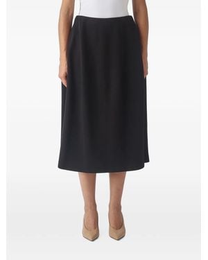 MEIMEIJ Jupe Mi-Longue Évasée À Coutures Apparentes - Black