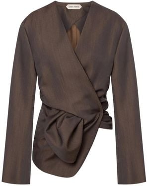 Alberta Ferretti Ruched-Detailing Blouse - Brown