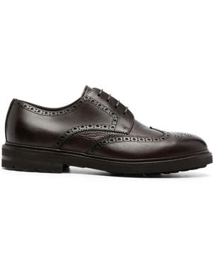 Henderson Perforated Leather Derby Shoes - Brown