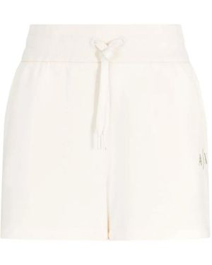 ARMANI EXCHANGE Logo-Print Drawstring Shorts - White