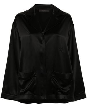 Max Mara Vasaio V-Neck Long-Sleeve Shirt - Black