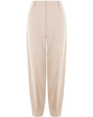 Loro Piana ツイード ストレートパンツ - ナチュラル