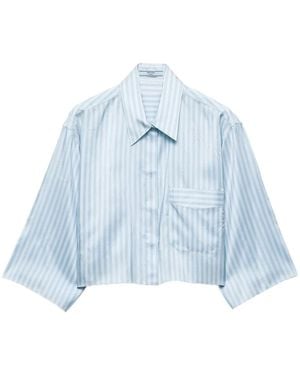 Prada Gestreept Blouse - Blauw