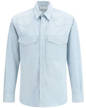 Umit Benan Camisa Con Botones - Azul