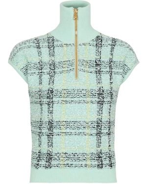 Balmain Haut Zippé À Carreaux - Green