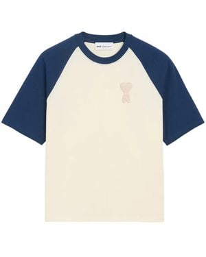 Ami Paris Ink Ami De Coeur Tshirt - Blue