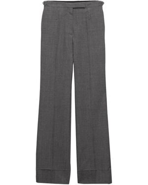 Prada Hose Aus Technischer Wolle Mit Gürtel - Grau