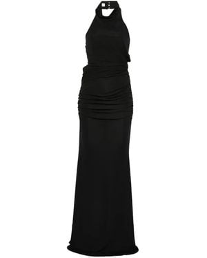 ANDAMANE Stella Draped Maxi Dress - Black