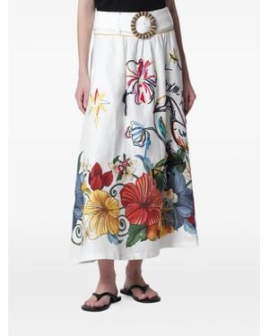 FARM Rio Falda Larga Con Estampado Floral - Multicolor