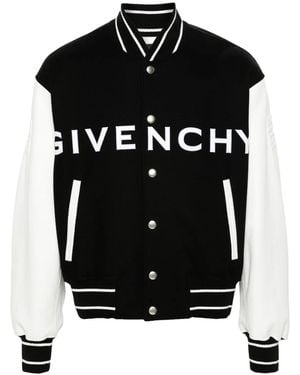 Givenchy Wool & Leather Big Varsity Jacket - Black