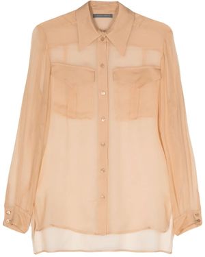 Alberta Ferretti Chiffon Silk Shirt - Natural