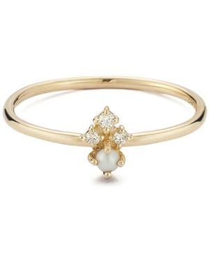 Mateo 14K The Little Things Pearl And Diamond Ring - Metallic