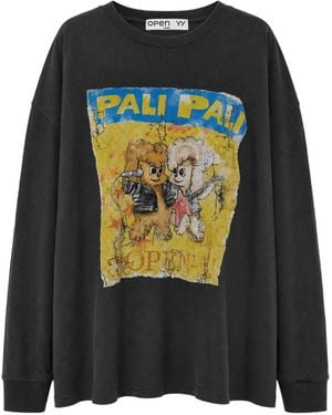 OPEN YY Pet Club Graphic-Print T-Shirt - Black