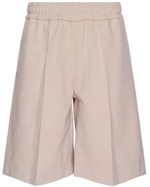 Jil Sander Pressed-Crease Cotton Shorts - Natural