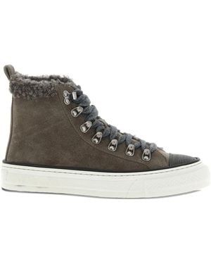 Brunello Cucinelli シアリングトリム スニーカー - ブラウン