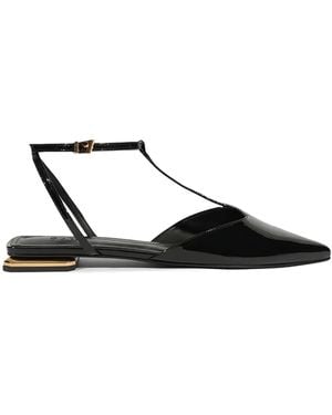 SCHUTZ SHOES Patent Leather Slingback Court Shoes - Black