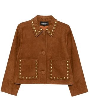 Cynthia Rowley Studded Suede Jacket - Brown