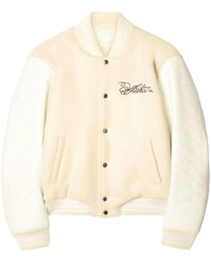 Off-White c/o Virgil Abloh Rose Valley Varsity Jacket - Natural