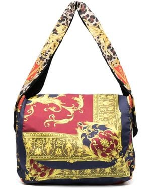 Junya Watanabe Schultertasche Mit Print-Mix - Blau