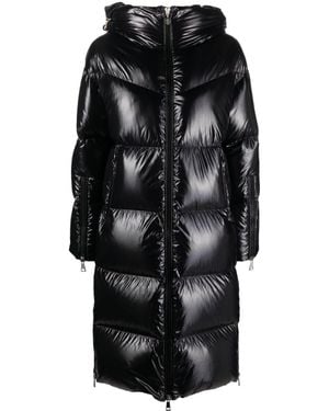 Moncler Long Down Hooded Jacket - Black