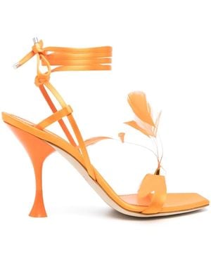 3Juin Kimi Feather Satin Sandals - Pink