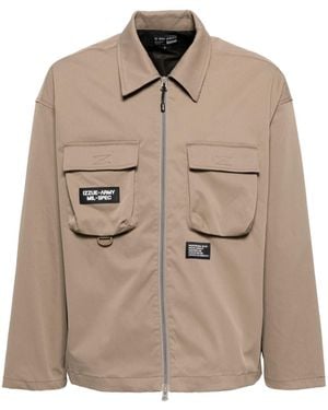 Izzue Polyester Zip-Up Utility Jacket - Natural