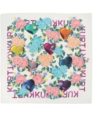 Kurt Geiger Floral-Patterned Bandana Scarf - White