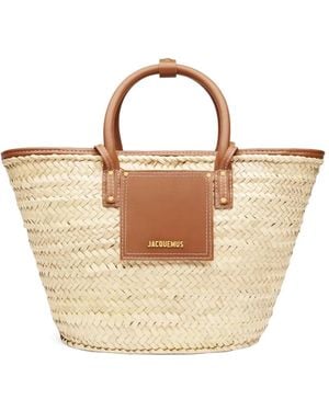 Jacquemus Soli Straw Tote Bag - White