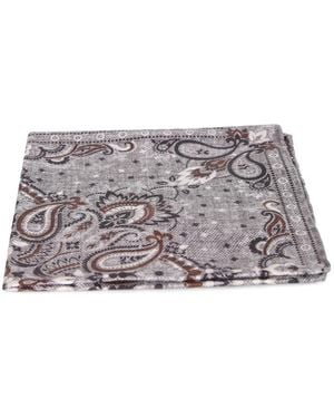 Dell'Oglio Einstecktuch Mit Paisleymuster - Grau