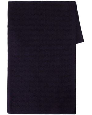 Officine Generale Wavy-Knit Scarf - Blue