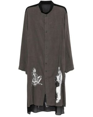 Yohji Yamamoto プリント シャツ - グレー