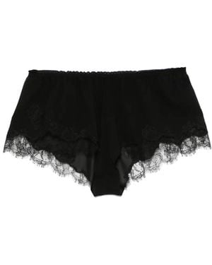 Carine Gilson Culotte En Soie Ornée De Dentelle De Calais-Caudry - Noir