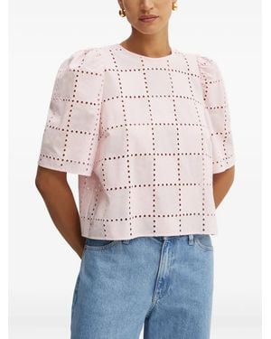 IVY & OAK Puff-Sleeve Eyelet Top - White