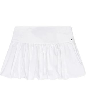 ARMANI EXCHANGE Gathered Bubble-Hem Mini Skirt - White