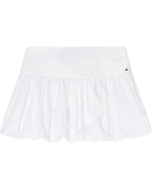 ARMANI EXCHANGE Gathered Bubble-Hem Mini Skirt - White