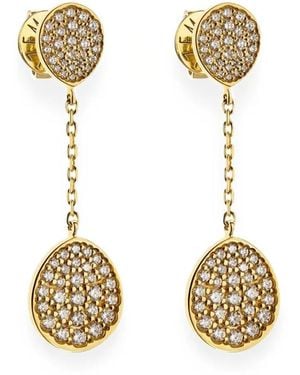 Guzema Flats Diamond Drop Earrings - Metallic
