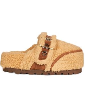 Inuikii Shearling Buckle-Fastening Mules - Natural