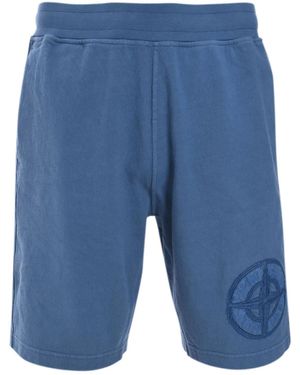 Stone Island フリース ショートパンツ - ブルー
