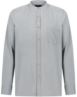 Paul & Shark Mandarin-Collar Chest-Pocket Shirt - Grey