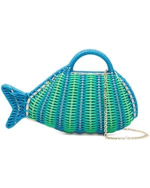 Serpui Borsa Tote David Fish - Blu