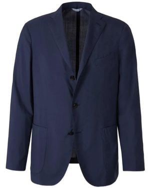 Boglioli Single-Breasted Notched-Lapel Blazer - Blue