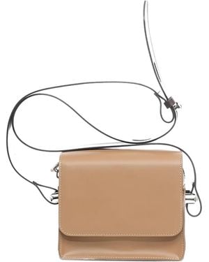 AMINE Fordy Flap Contrast-Strap Cross Body Bag - White