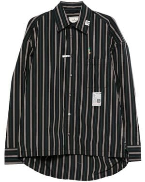 Maison Mihara Yasuhiro Striped Embroidered Shirt - Black