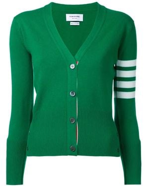 Thom Browne Cárdigan Con Cuello En V En Cashmere - Verde