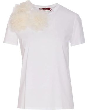 Max Mara Floral-appliqué T-shirt - White