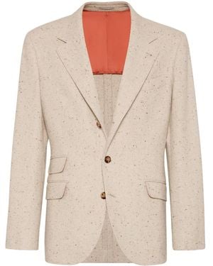 Brunello Cucinelli Notched-Lapels Blazer - Natural
