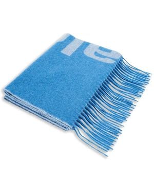 Alexander Wang Logo Fringed Scarf - Blue