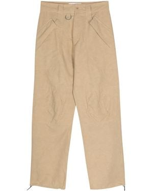 RANRA Slub-Texture Straight Trousers - Natural